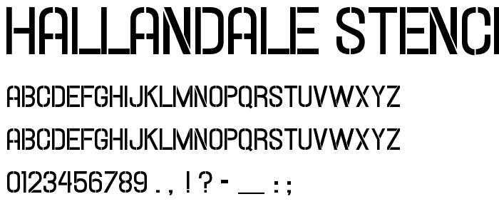 Hallandale Stencil Bold JL font